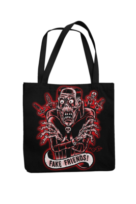 FAKE FRIENDS Cotton Bag  logo design SOL RAC