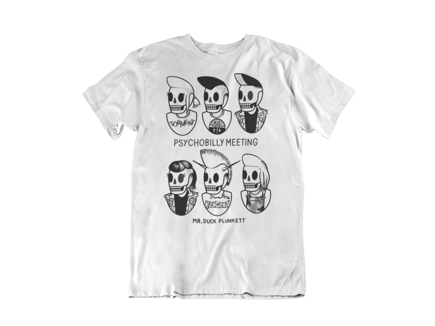 PSYCHOBILLY MEETING T-SHIRT MAN BY DUCK PLUNKETT, Size: Large