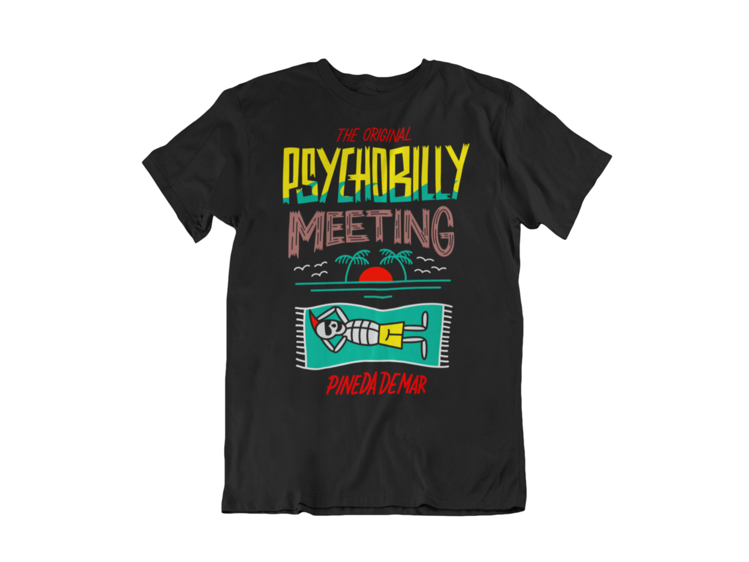PSYCHOBILLY MEETING T-SHIRT MAN BY NORTEONE, Colour: BLACK, Size: Large