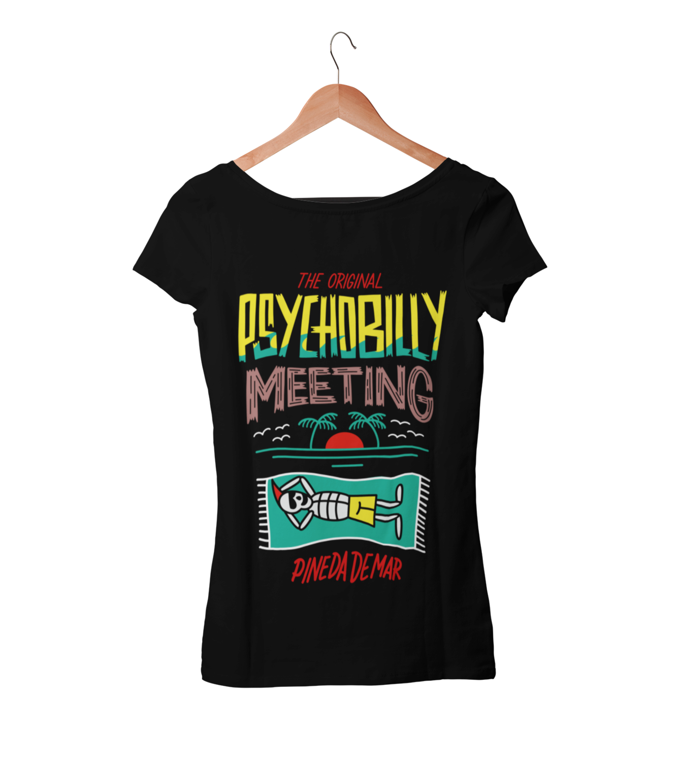 PSYCHOBILLY MEETING T-SHIRT WOMAN BY NORTEONE, Colour: BLACK, Size: Large