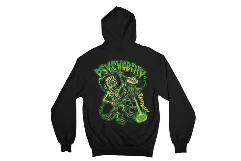 PSYCHOBILLY RAMPAGE HOODIE ZIP for WOMEN by SOL RAC