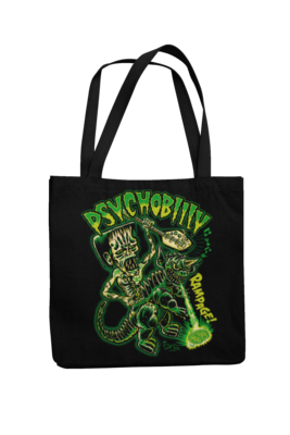 PSYCHOBILLY RAMPAGE Cotton Bag  logo design SOL RAC