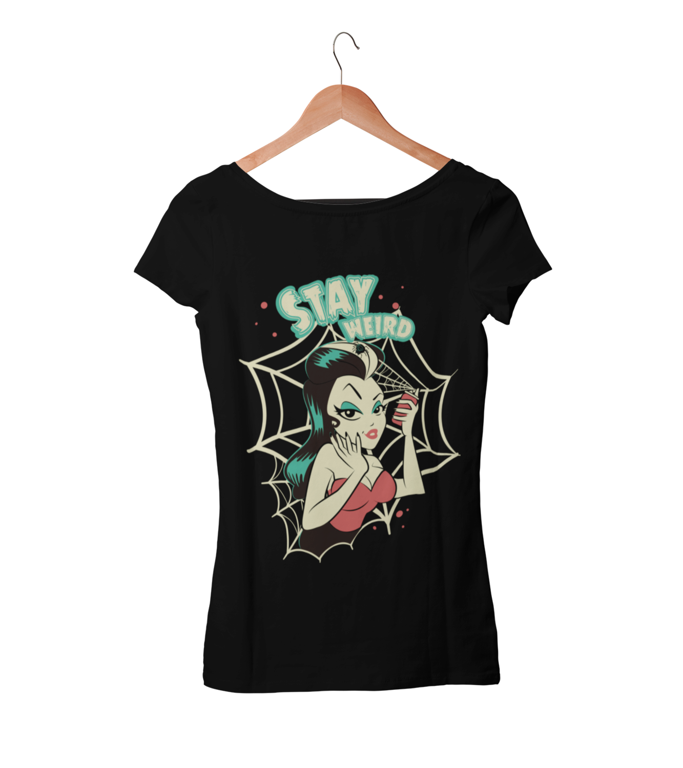 BETTIE BANG STORE &quot;Stay Weird&quot; tshirt for WOMEN, Colour: BLACK, Size: Large