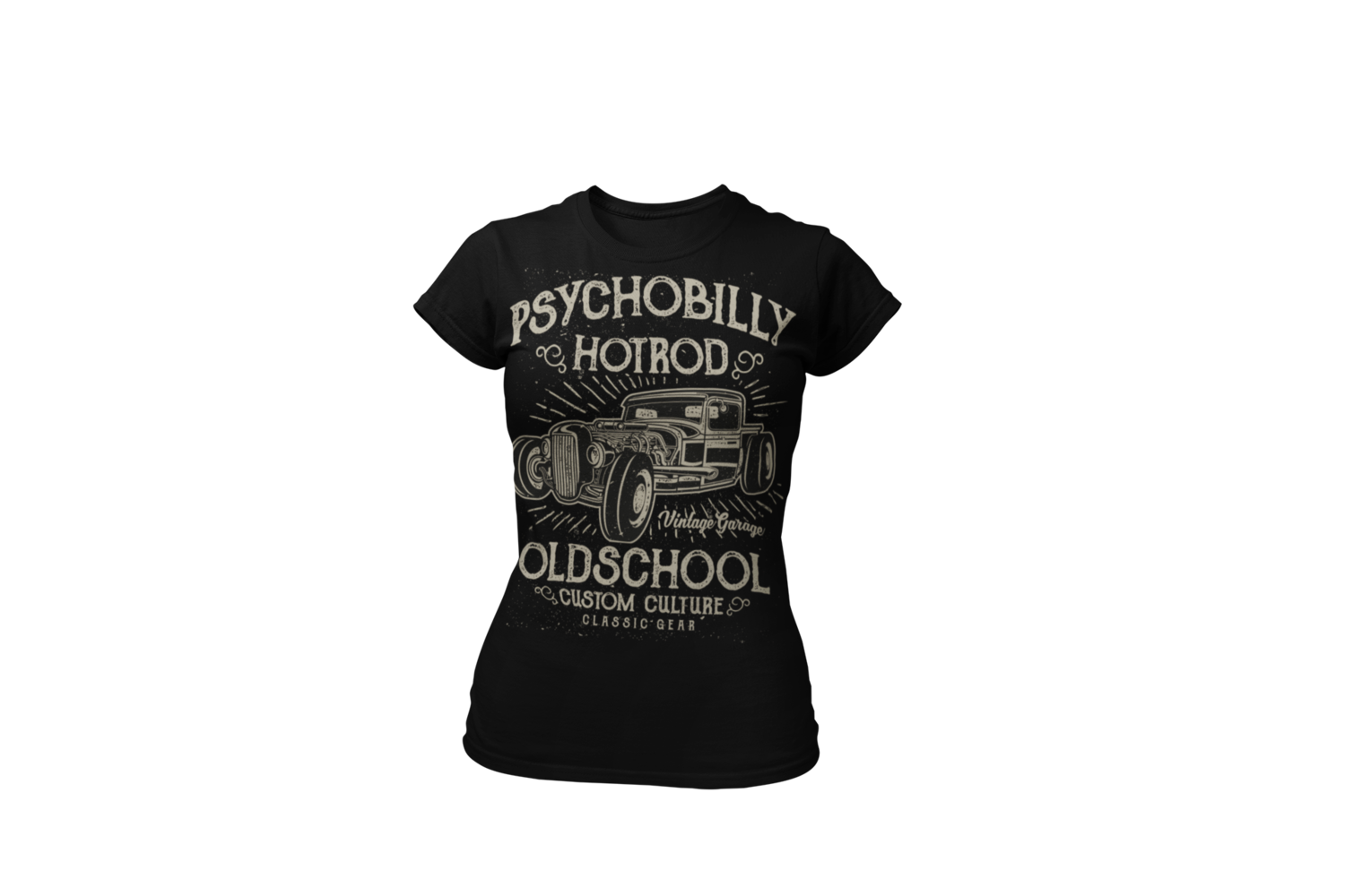 PSYCHOBILLY HOT ROD T-SHIRT FOR WOMEN, Size: Small