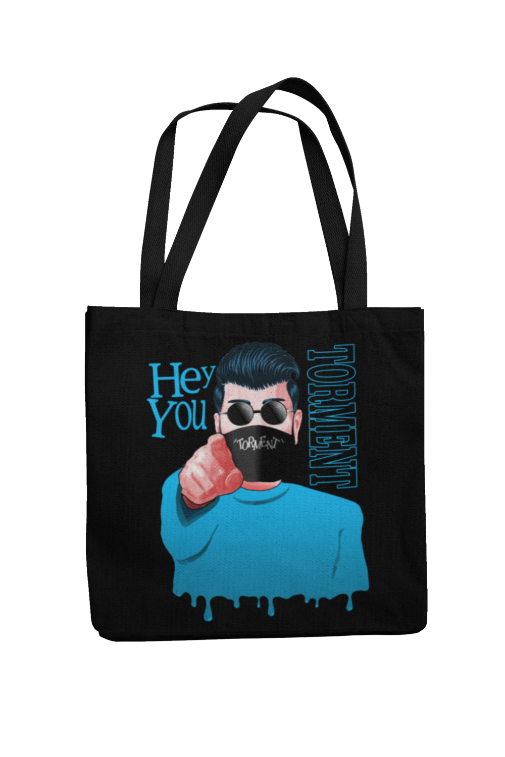 TORMENT &quot;Hey you - mask&quot; Cotton Bag, Colour: Black