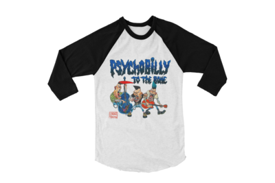 PSYCHOBILLY TO THE BONE BASEBALL LONG SLEEVE By OSCAR HERTIN