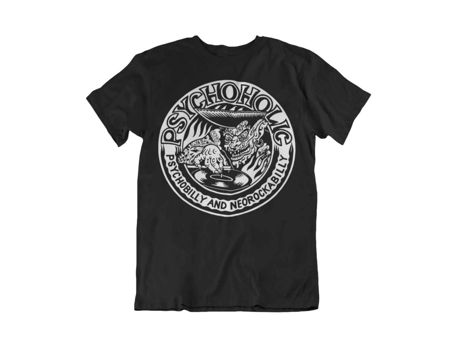 PSYCHOHOLIC &quot;Paul Logo&quot; tshirt for MEN, Colour: BLACK, Size: Large