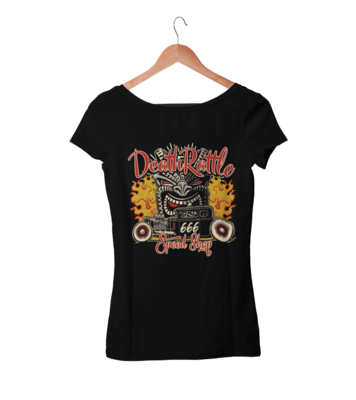 DEATH RATTLE SPEEDSHOP T-SHIRT WOMAN by Ger &quot;Dutch Courage&quot; Peters artwork