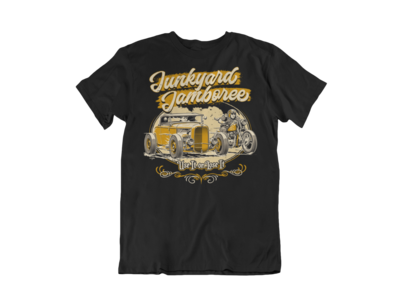 JUNKYARD JAMBOREE ROADSTER &amp; BOBBER T-SHIRT MAN BY Ger &quot;Dutch Courage&quot; Peters artwork
