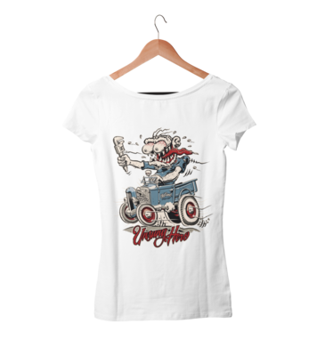 OLD FIEND MONKEY WRENCH T-SHIRT WOMAN by Ger &quot;Dutch Courage&quot; Peters artwork
