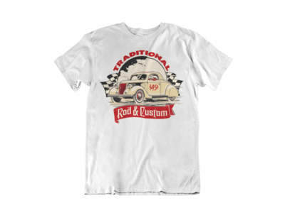 TRADITIONAL ROD &amp; CUSTOM T-SHIRT MAN BY Ger &quot;Dutch Courage&quot; Peters artwork
