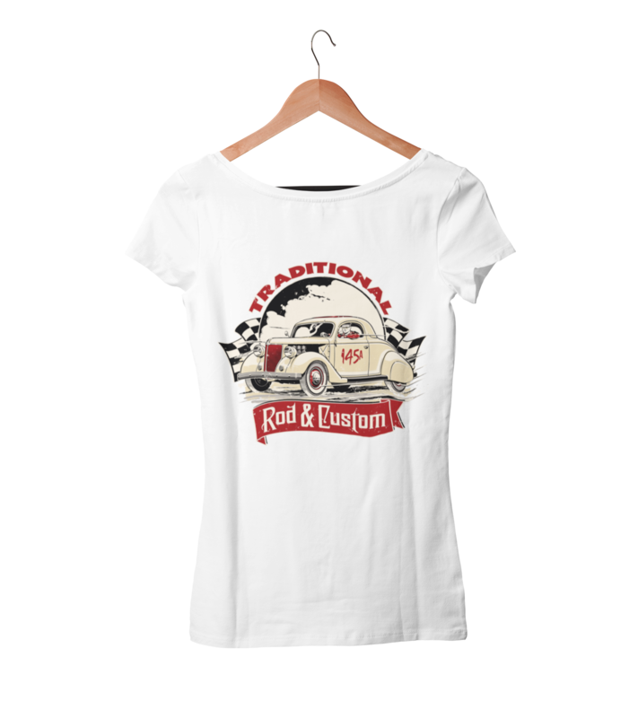TRADITIONAL ROD & CUSTOM T-SHIRT WOMAN by Ger "Dutch Courage" Peters artwork