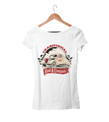 TRADITIONAL ROD &amp; CUSTOM T-SHIRT WOMAN by Ger &quot;Dutch Courage&quot; Peters artwork