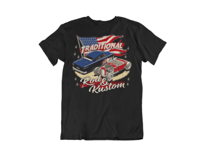 TRADITIONAL ROD &amp; KUSTOM T-SHIRT MAN BY Ger &quot;Dutch Courage&quot; Peters artwork