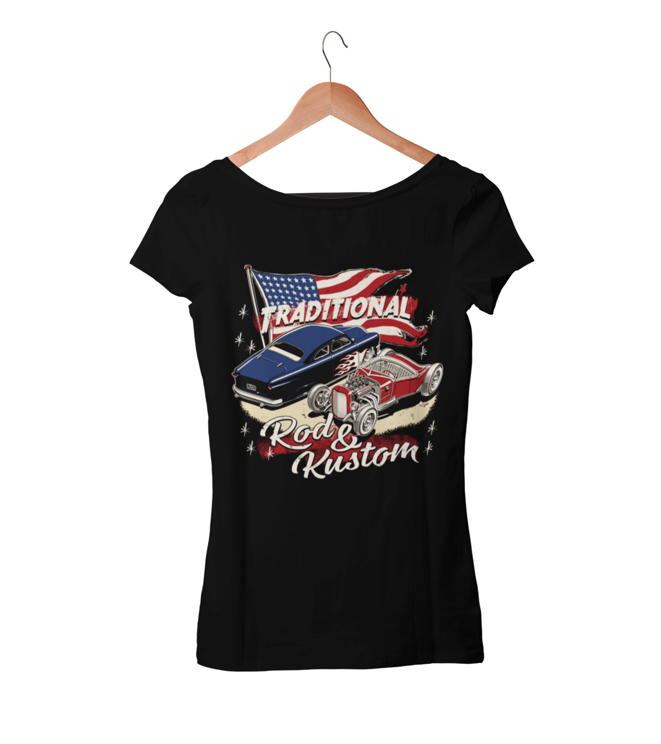 TRADITIONAL ROD &amp; KUSTOM T-SHIRT WOMAN by Ger &quot;Dutch Courage&quot; Peters artwork