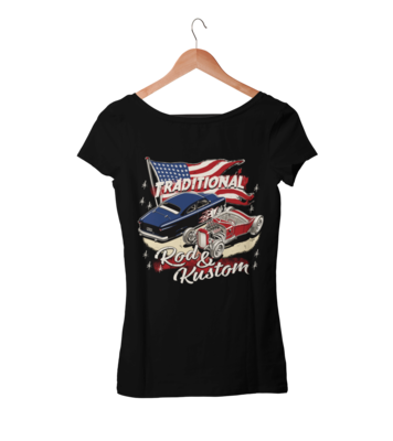 TRADITIONAL ROD & KUSTOM T-SHIRT WOMAN by Ger "Dutch Courage" Peters artwork