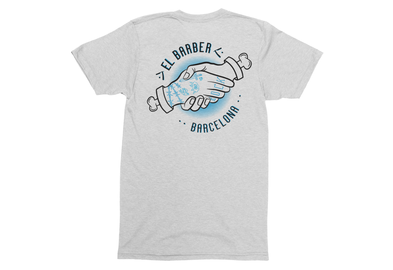 EL BARBER tshirt for MEN, Colour: WHITE, Size: Large