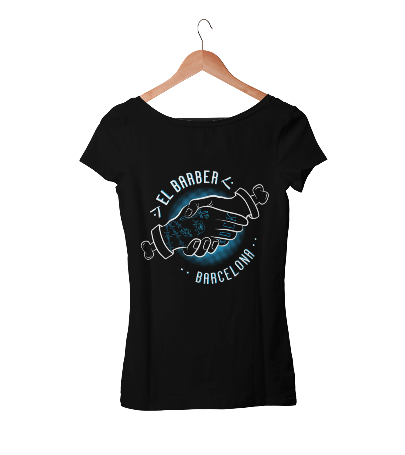 EL BARBER tshirt for WOMEN, Colour: BLACK, Size: Large