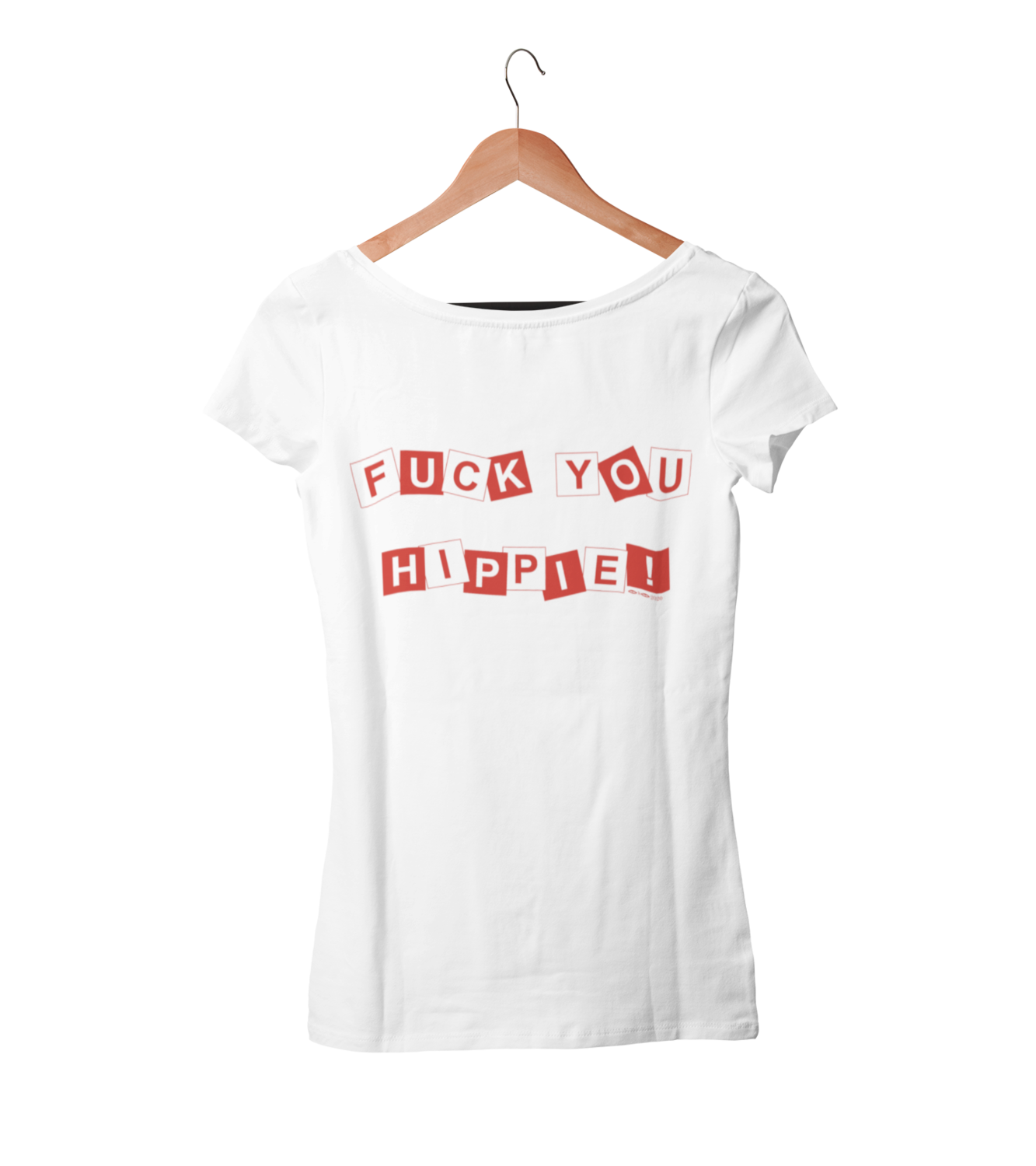 FUCK YOU HIPPIE T-SHIRT WOMAN, Colour: WHITE, Size: Large