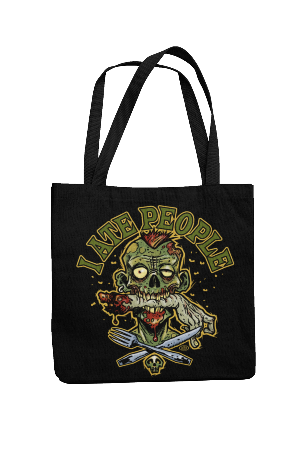 Cotton Bag I Ate People design by PASKAL 2019, Colour: Black