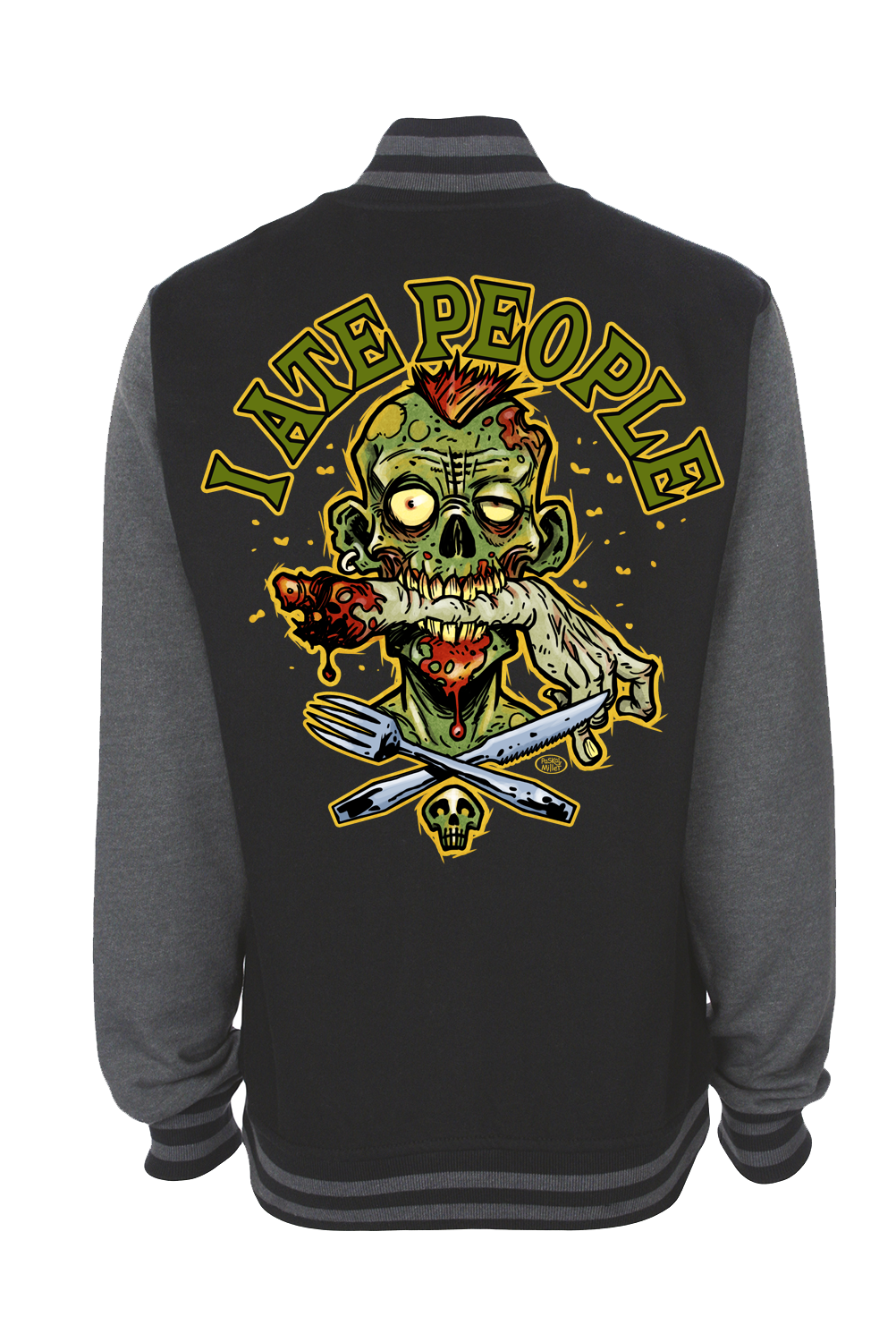 I ATE PEOPLE VARSITY JACKET UNISEX BY PASKAL