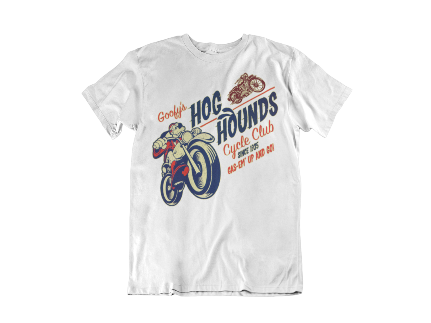 GOOFY´S HOG HOUNDS CYCLE CLUB T-SHIRT MAN, Colour: WHITE, Size: Large