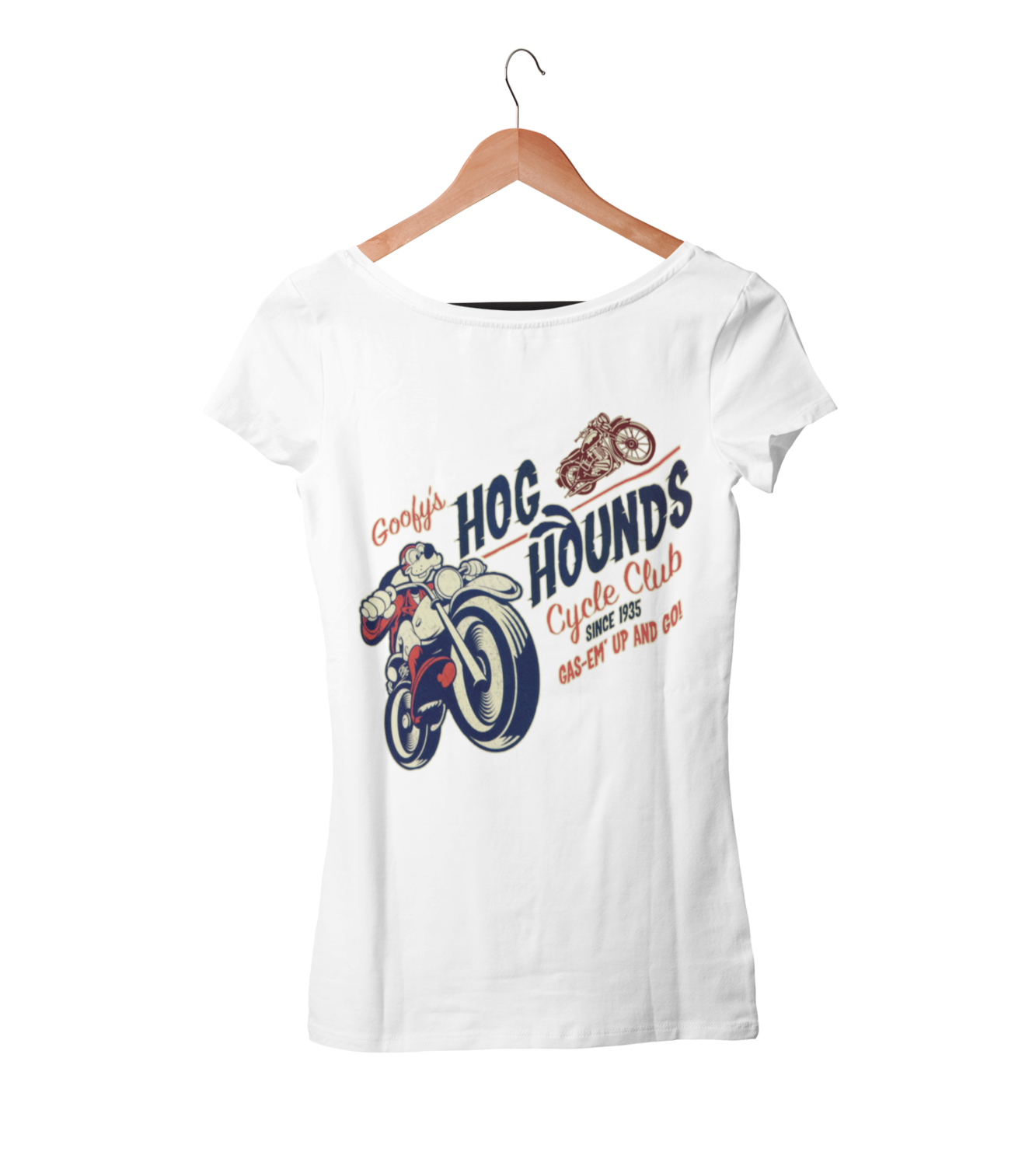 GOOFY´S HOG HOUNDS CYCLE CLUB T-SHIRT WOMAN, Colour: WHITE, Size: Large