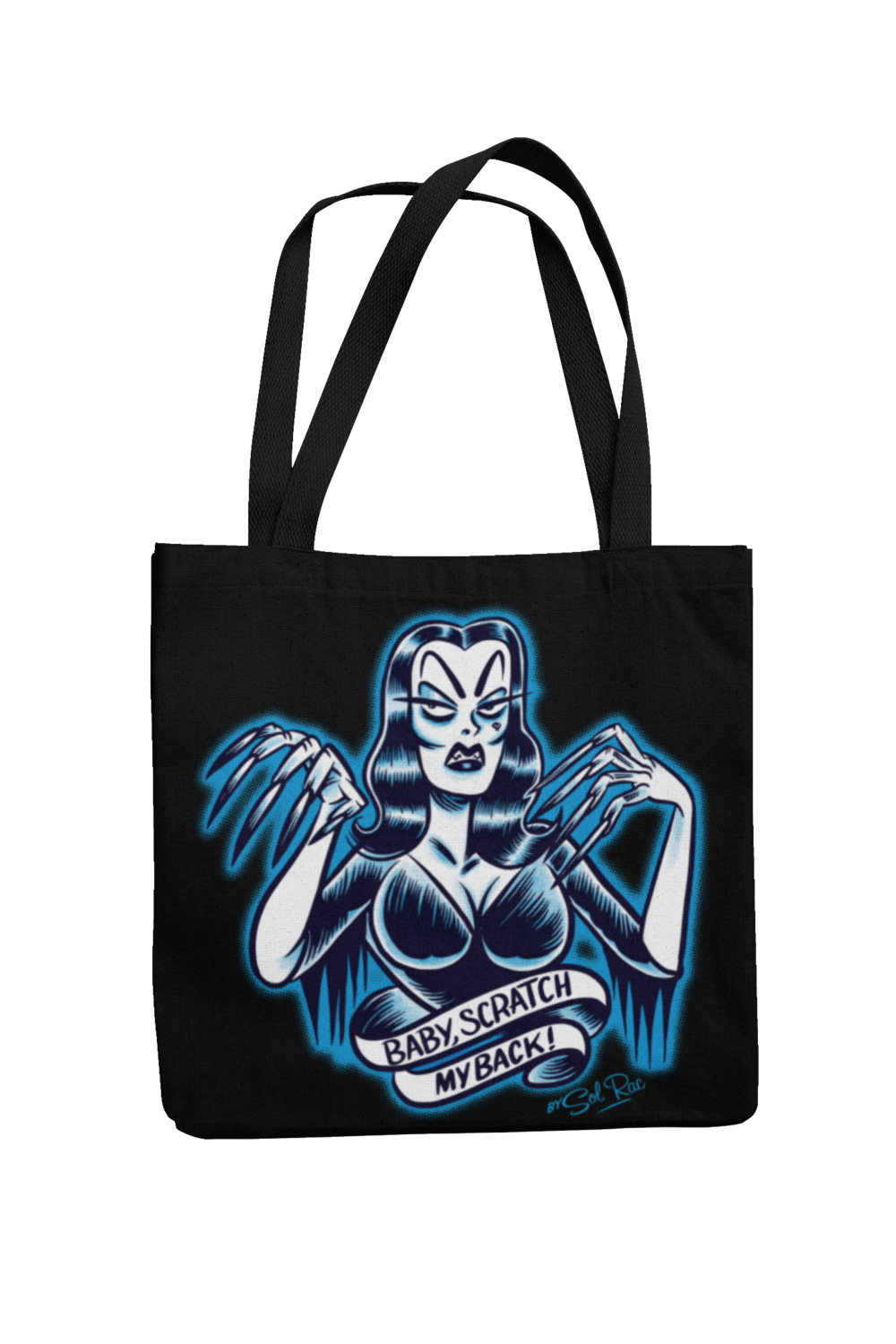 SCRATCH MY BACK Cotton Bag  logo design SOL RAC, Colour: Black