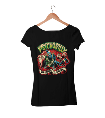 PSYCHOBILLY WRECKING ON YOUR GRAVE T-SHIRT WOMAN BY SOL RAC