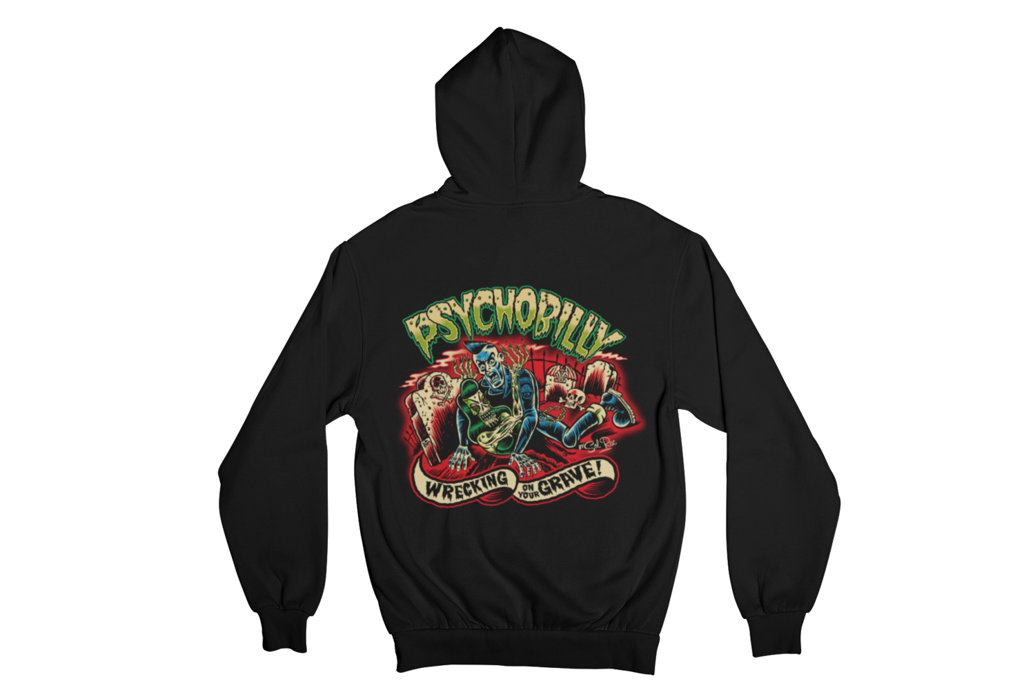 PSYCHOBILLY WRECKING ON YOUR GRAVE HOODIE ZIP for MEN by SOL RAC