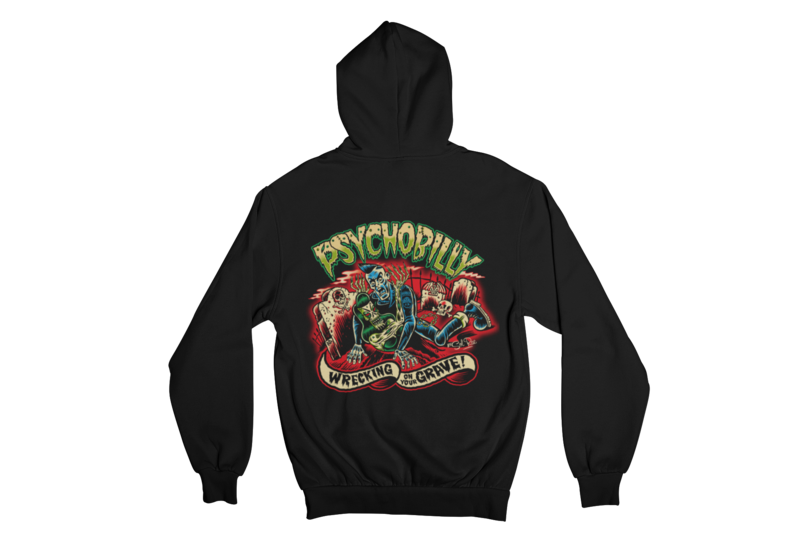 PSYCHOBILLY WRECKING ON YOUR GRAVE HOODIE ZIP for WOMEN by SOL RAC