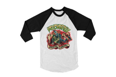 PSYCHOBILLY WRECKING ON YOUR GRAVE BASEBALL LONG SLEEVE By SOL RAC