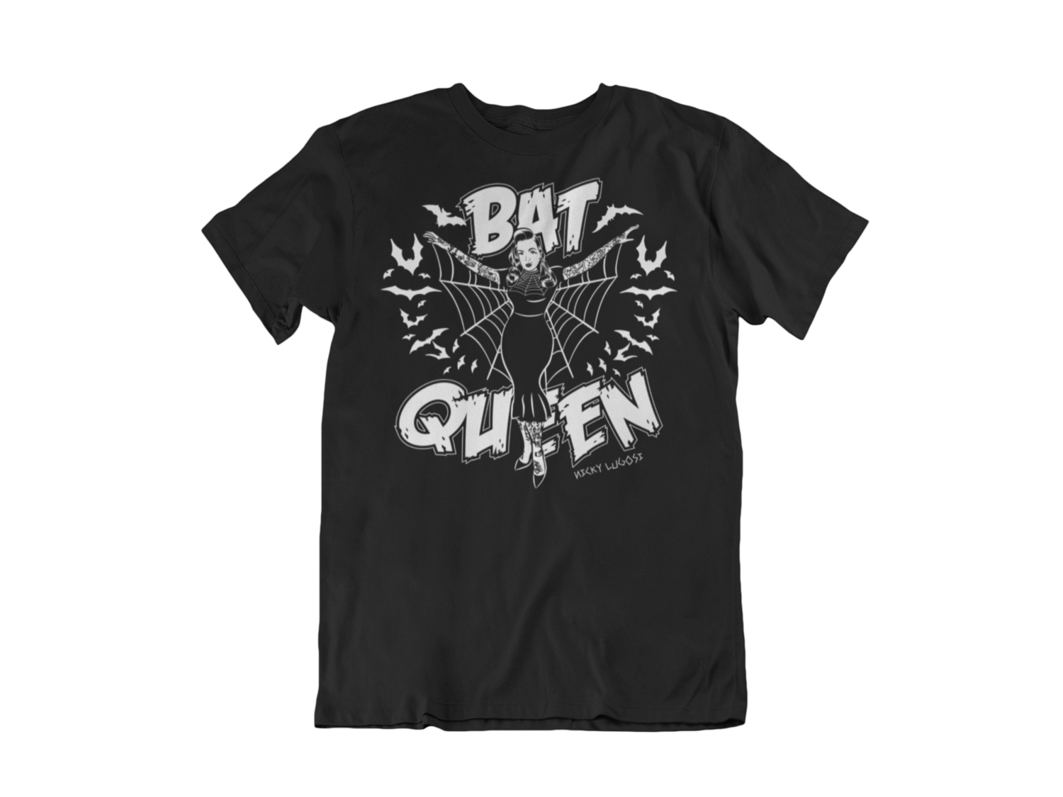 BAT QUEEN by MISS MOONAGE tshirt for MEN, Colour: BLACK, Size: Large