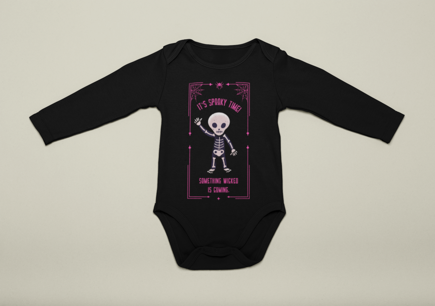IT´S SPOOKY TIME BABY ONIESE, Colour: Black, Size: 6 Months