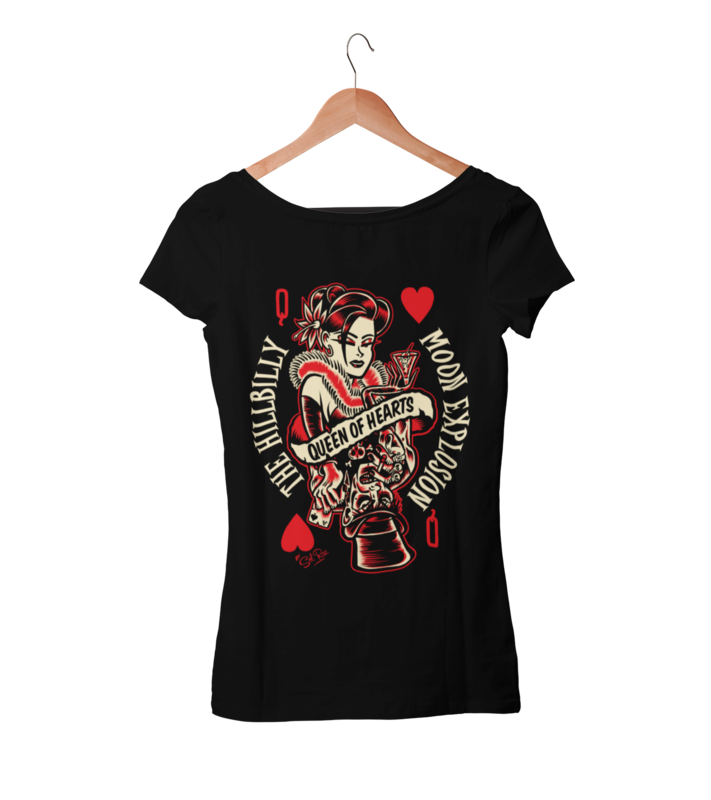 HILLBILLY MOON EXPLOSION "Queen of Hearts" tshirt for WOMEN by Solrac