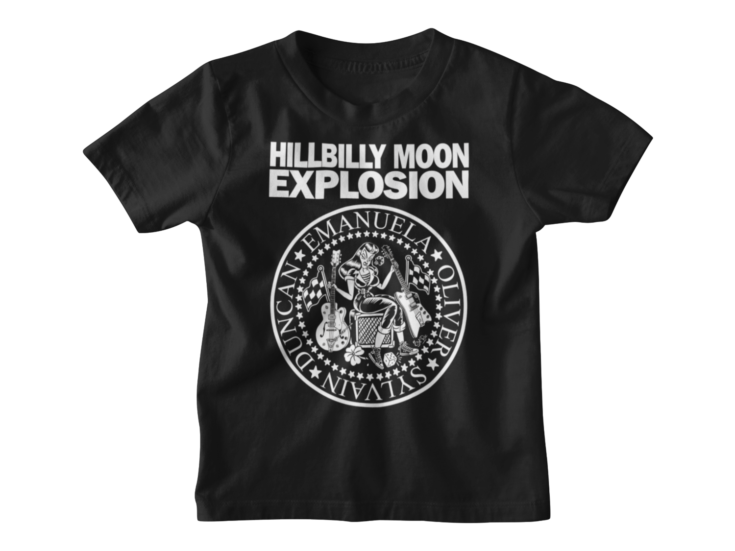 HILLBILLY MOON EXPLOSION &quot;Ramones Explosion&quot; T-SHIRT KIDS, Colour: Black, Size: 3/4 years