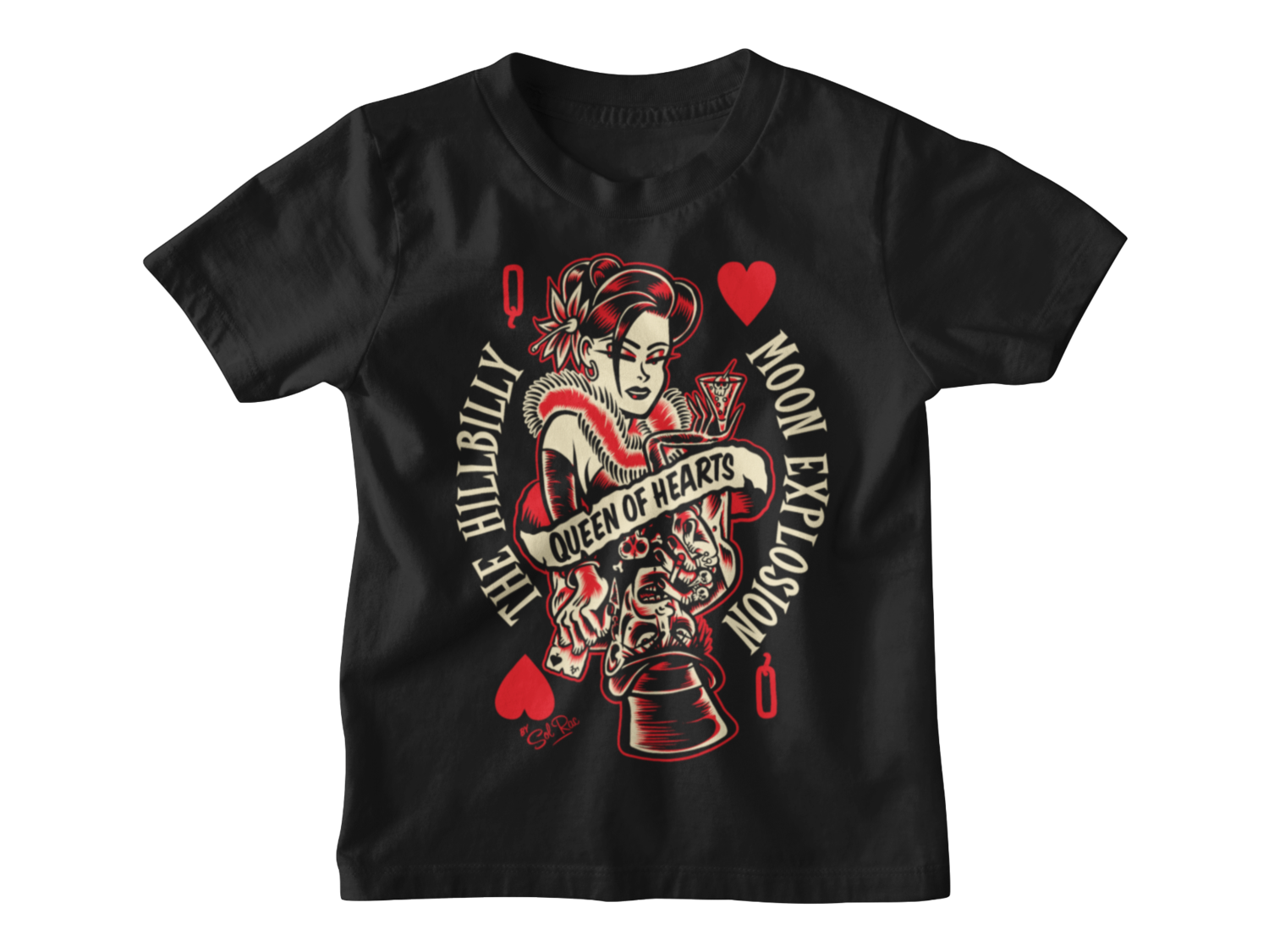 HILLBILLY MOON EXPLOSION &quot;Queen of hearts&quot; T-SHIRT KIDS