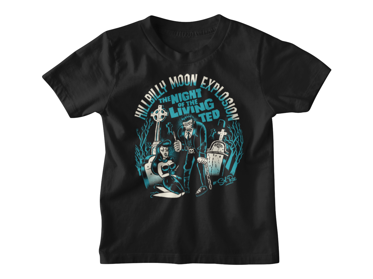 HILLBILLY MOON EXPLOSION &quot;Night of the living ted&quot; T-SHIRT KIDS