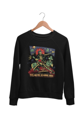 ROCK AND ROLL NO MORIRA JAMAS SWEATSHIRT UNISEX by VINCE RAY