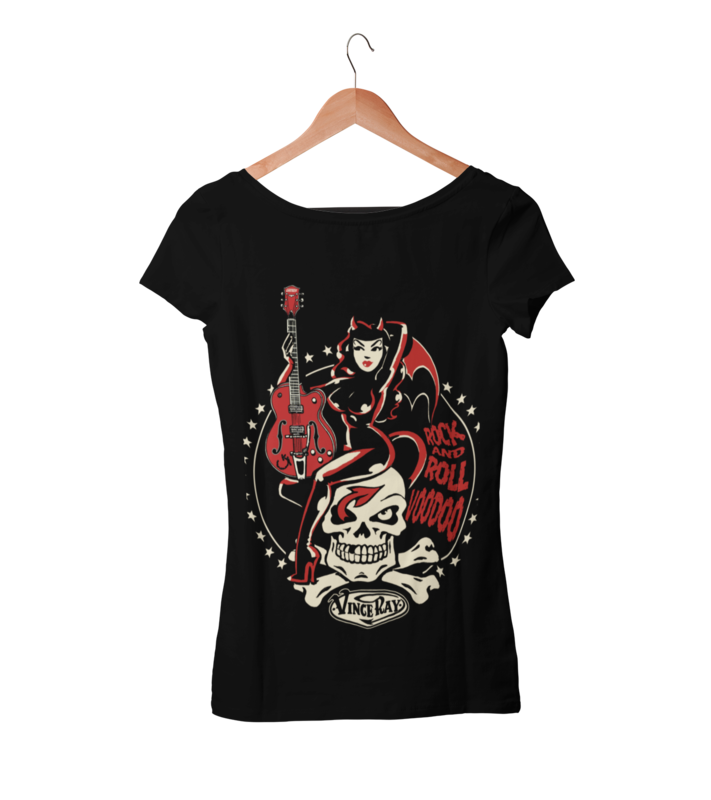 ROCK AND ROLL VOODOO T-SHIRT WOMAN by VINCE RAY