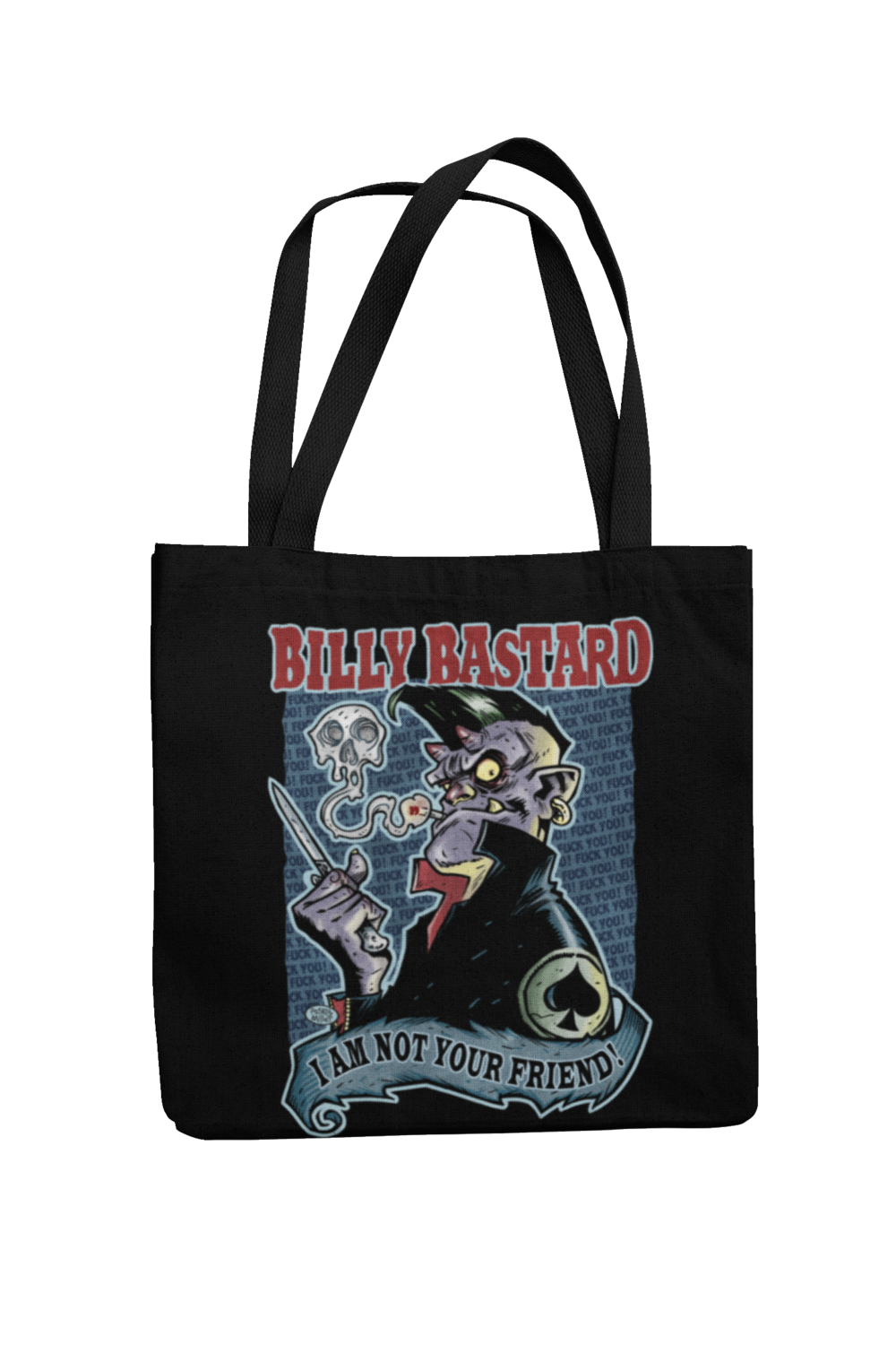 Cotton Bag Billy Bastard design by PASKAL, Colour: Black