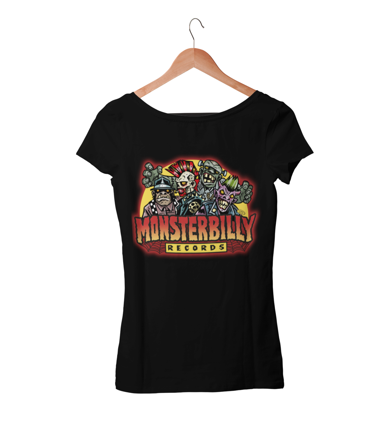 MONSTERBILLY RECORDS T-SHIRT WOMAN BY PASKAL MILLET, Colour: BLACK, Size: Large