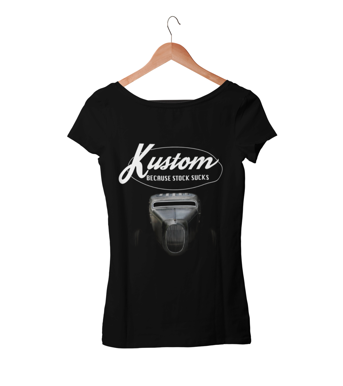 KUSTOM BECAUSE STOCK SUCKS T-SHIRT FOR WOMEN