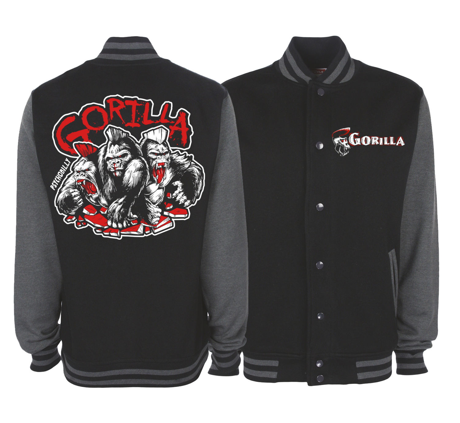 GORILLA &quot;3 colours logo&quot; VARSITY JACKET UNISEX