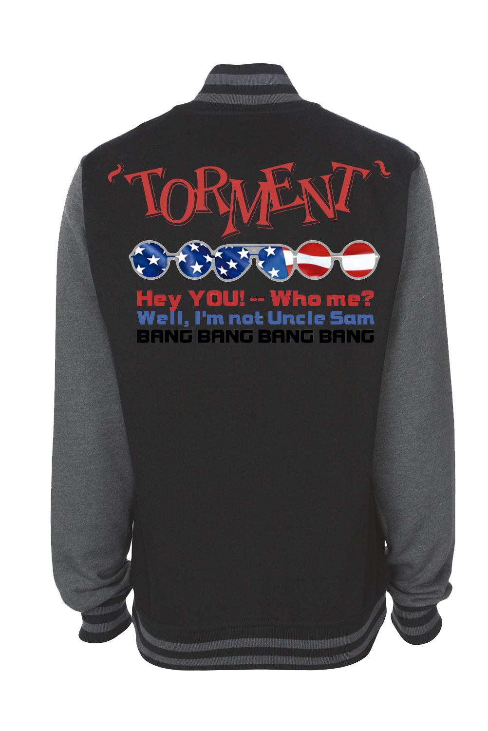 TORMENT &quot;Uncle Sam&quot; VARSITY JACKET UNISEX, Size: Small