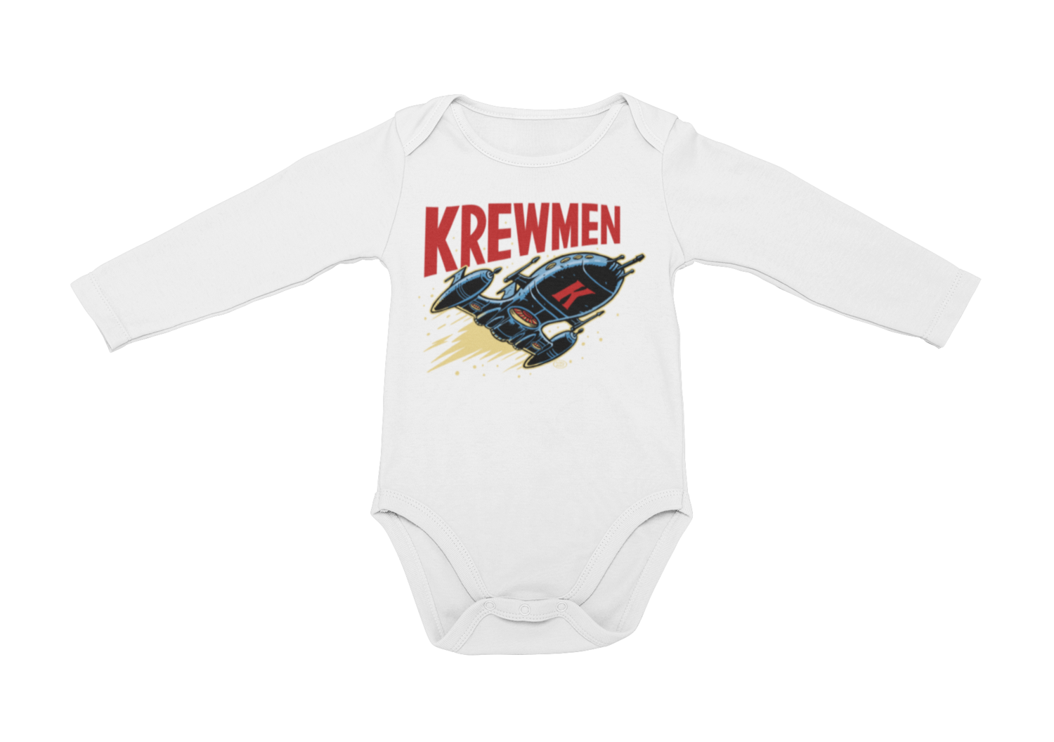 KREWMEN LOGO BABY ONIESE, Colour: White, Size: 6 Months