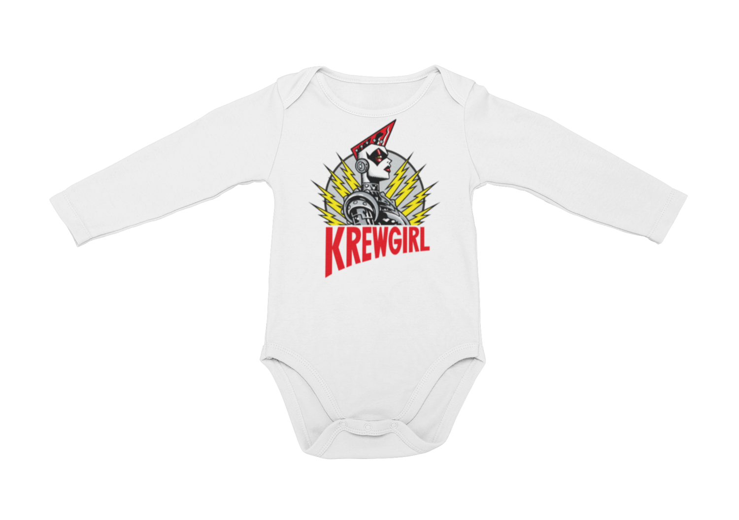 KREWGIRL LOGO BABY ONIESE, Colour: White, Size: 6 Months