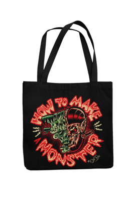 HOW TO MAKE A MONSTER Cotton Bag  logo design SOL RAC