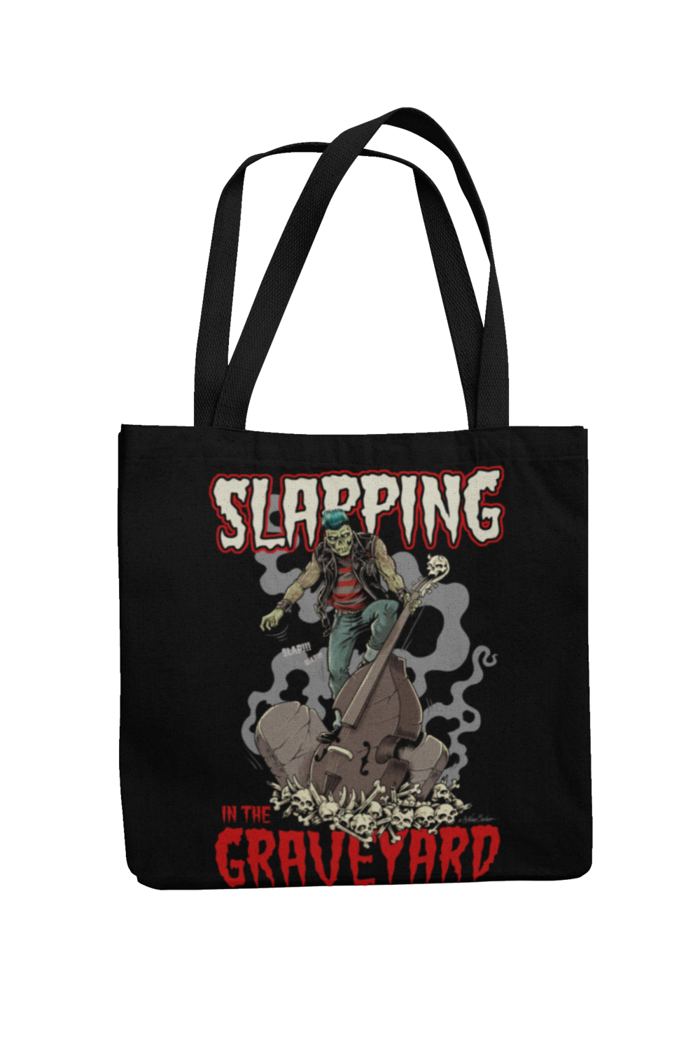 Cotton Bag Slapping in the graveyard design by NANO BARBERO
