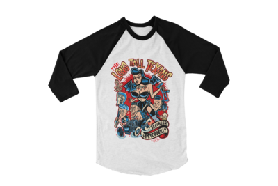 LONG TALL TEXANS &quot;sex &amp; beer &amp; Psychobilly&quot; BASEBALL LONG SLEEVE By SOL RAC UNISEX